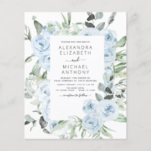 Prospectus 11,4 Cm X 14,2 Cm Budget Dusty Blue Floral Mariage