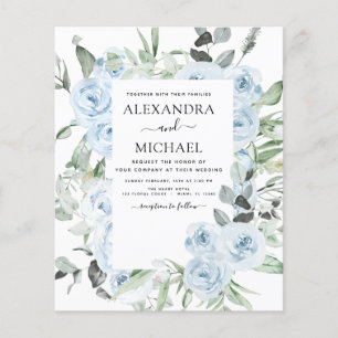 Prospectus 11,4 Cm X 14,2 Cm Budget Dusty Blue Floral Mariage