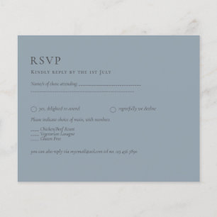 Prospectus 11,4 Cm X 14,2 Cm Budget Dusty Blue Monochrome Mariage RSVP