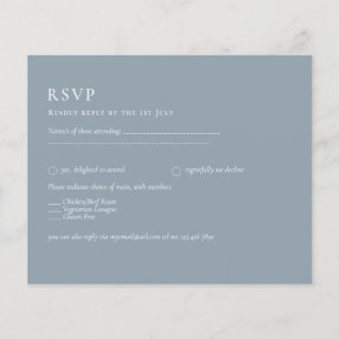 Prospectus 11,4 Cm X 14,2 Cm Budget Dusty Blue Monochrome Mariage RSVP