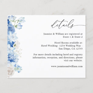 Prospectus 11,4 Cm X 14,2 Cm Budget Dusty Blue & White Floral Détails