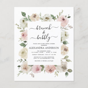 Prospectus 11,4 Cm X 14,2 Cm Budget Dusty Pink Brunch & Bubbly Fête des mariées