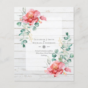 Prospectus 11,4 Cm X 14,2 Cm BUDGET ÉCONOMISER LES DATES - Roses Blanches Flora