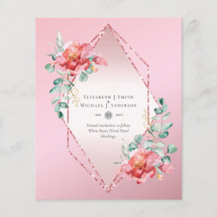 Prospectus 11,4 Cm X 14,2 Cm BUDGET ÉCONOMISER LES DATES - Roses Blanches Flora