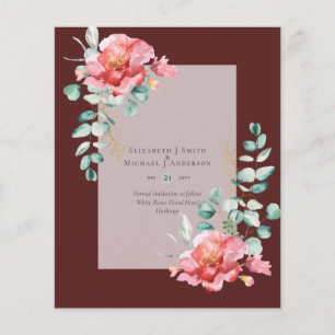 Prospectus 11,4 Cm X 14,2 Cm BUDGET ÉCONOMISER LES DATES - Roses Blanches Flora