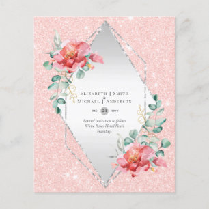 Prospectus 11,4 Cm X 14,2 Cm BUDGET ÉCONOMISER LES DATES - Roses Blanches Flora