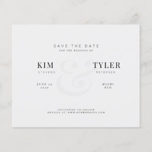Prospectus 11,4 Cm X 14,2 Cm Budget élégant mariage de typographie enregistrer