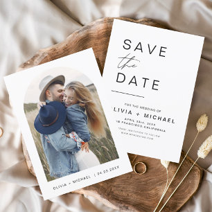 Prospectus 11,4 Cm X 14,2 Cm Budget Élégant Moderne Photo de Save the Date