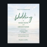 Prospectus 11,4 Cm X 14,2 Cm Budget Élégant Photo Plage Mariage Invitations<br><div class="desc">Un minimaliste économique Elégant Black and White Beach Photo Faire-part de mariage avec un design simple et moderne avec une calligraphie géante vert émeraude,  écriture lettrée main,  grands espaces blancs et 2 photos d'arrière - plans tropicaux paradisiaques. Créez facilement votre propre design graphique de faire-part de mariage budgétaire.</div>