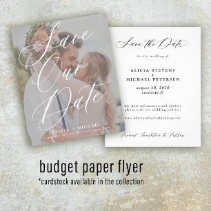 Prospectus 11,4 Cm X 14,2 Cm Budget élégant scénario photo mariage faire-part d