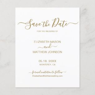 Prospectus 11,4 Cm X 14,2 Cm Budget Élégant Script Noir Blanc Enregistrer La Da