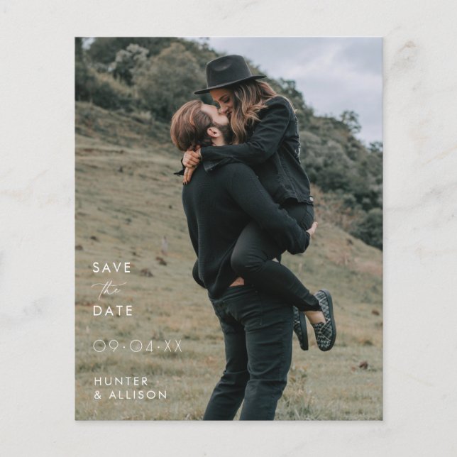 Prospectus 11,4 Cm X 14,2 Cm BUDGET Enregistrer La Date Invitation Circulaire (Devant)