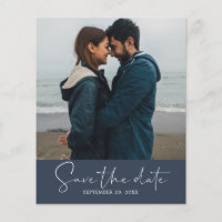 Budget Enregistrer la date Script Dark Blue Photo