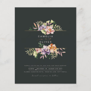 Prospectus 11,4 Cm X 14,2 Cm Budget Été Fleur Mariage Inviter QR Code RSVP F
