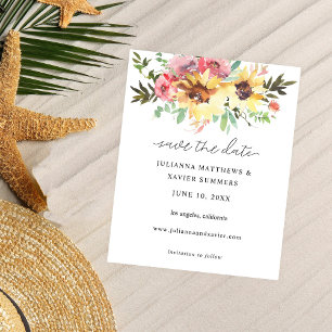 Prospectus 11,4 Cm X 14,2 Cm Budget Été tournesol Enregistrer la date