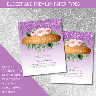 Prospectus 11,4 Cm X 14,2 Cm BUDGET Étincelle Parties scintillant Floral Girly 