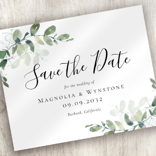 Prospectus 11,4 Cm X 14,2 Cm BUDGET Eucalyptus Aquarelle Mariage Enregistrer La