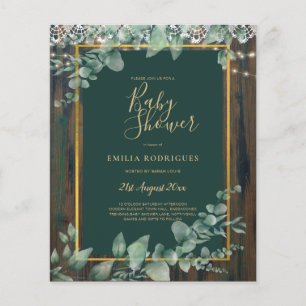 Prospectus 11,4 Cm X 14,2 Cm BUDGET Eucalyptus BABY SHOWER Rustique Dentelle QR