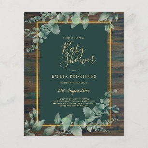Prospectus 11,4 Cm X 14,2 Cm BUDGET Eucalyptus BABY SHOWER vert rustique