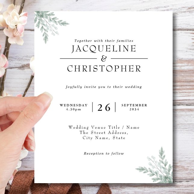 Prospectus 11,4 Cm X 14,2 Cm Budget Eucalyptus Calligraphie (Créateur téléchargé)