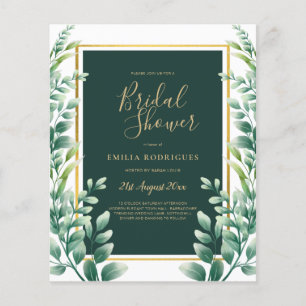 Prospectus 11,4 Cm X 14,2 Cm BUDGET Eucalyptus FÊTE DES MARIÉES Vert Or QR C