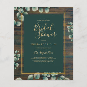 Prospectus 11,4 Cm X 14,2 Cm BUDGET Eucalyptus FÊTE DES MARIÉES verte Flye d'or