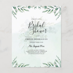 Prospectus 11,4 Cm X 14,2 Cm Budget Eucalyptus Feuille Vert Mariage QR CODE