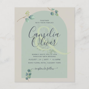 Prospectus 11,4 Cm X 14,2 Cm BUDGET Eucalyptus Leaves Overlay Arch Wedding