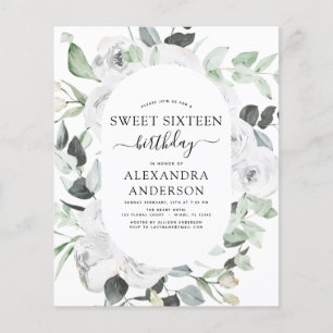 Prospectus 11,4 Cm X 14,2 Cm Budget Eucalyptus Sweet Sixteen Anniversaire