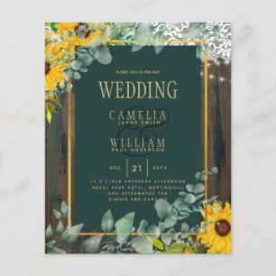Prospectus 11,4 Cm X 14,2 Cm BUDGET Eucalyptus tournesol MARIAGE Dentelle rusti