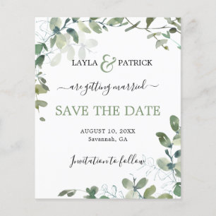 Prospectus 11,4 Cm X 14,2 Cm Budget Eucalyptus Verdure Mariage Enregistrer La D