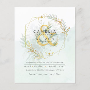 Prospectus 11,4 Cm X 14,2 Cm BUDGET Eucalyptus Verdure Or Mariage CODE QR DANS