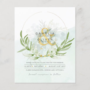 Prospectus 11,4 Cm X 14,2 Cm BUDGET Eucalyptus Verdure Or Mariage QR CODE IN