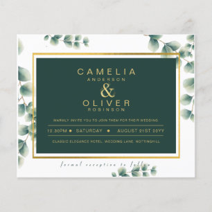 Prospectus 11,4 Cm X 14,2 Cm BUDGET Eucalyptus Verdure Or Mariage QR CODE IN