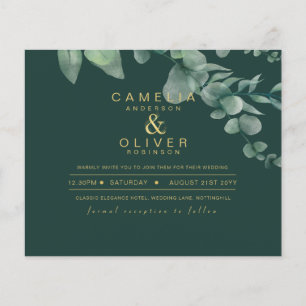 Prospectus 11,4 Cm X 14,2 Cm BUDGET Eucalyptus Verdure Or Mariage QR CODE IN