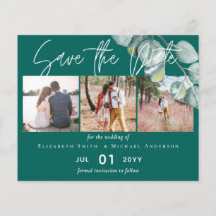 Prospectus 11,4 Cm X 14,2 Cm Budget faible TEAL Blanc EUCALYPTUS Mariage