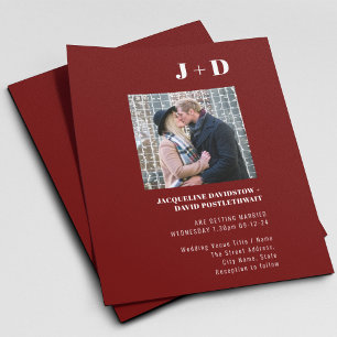 Prospectus 11,4 Cm X 14,2 Cm Budget Faire-part de mariage Moderne Bourgogne pho