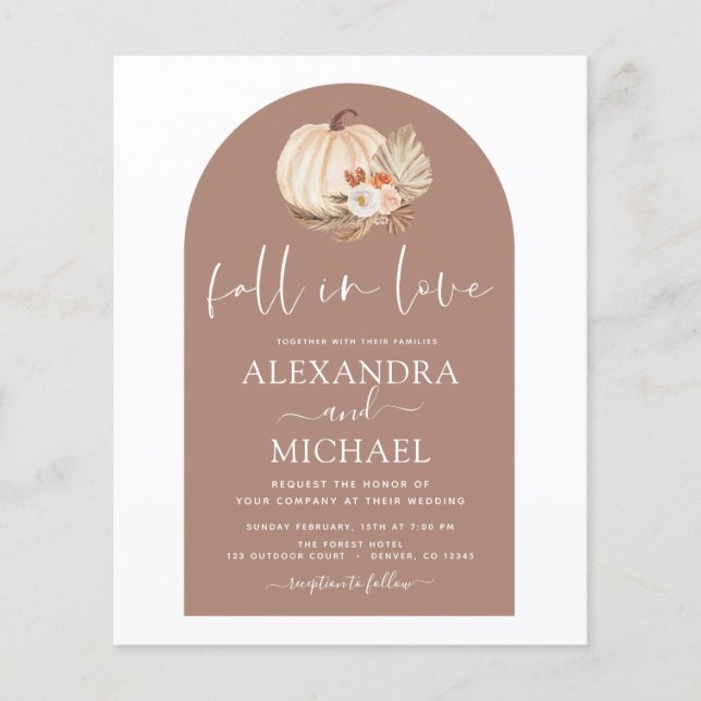 Prospectus 11,4 Cm X 14,2 Cm Budget Fall in Love Mariage Terracotta (Devant)