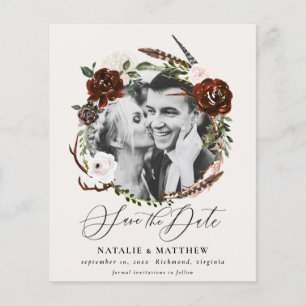 Prospectus 11,4 Cm X 14,2 Cm budget Feuillage rustique enregistrer la date anno