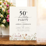 Prospectus 11,4 Cm X 14,2 Cm Budget Fleur sauvage Floral 50e anniversaire Invit<br><div class="desc">Célébrez dans le style avec une calligraphie fleurie de jardin 50e anniversaire invitation, parfait pour un évènement marquant. Avec ses motifs floraux vibrants et son élégante calligraphie, cette invitation donne un ton fantaisiste mais sophistiqué à votre célébration. Le thème du jardin luxuriant mêle beauté naturelle et typographie gracieuse, créant un...</div>