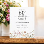 Prospectus 11,4 Cm X 14,2 Cm Budget Fleur sauvage Floral 60e anniversaire Invit<br><div class="desc">Célébrez dans le style avec une calligraphie fleurie de jardin 60e anniversaire invitation, parfait pour un évènement marquant. Avec ses motifs floraux vibrants et son élégante calligraphie, cette invitation donne un ton fantaisiste mais sophistiqué à votre célébration. Le thème du jardin luxuriant mêle beauté naturelle et typographie gracieuse, créant un...</div>