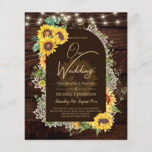 Prospectus 11,4 Cm X 14,2 Cm BUDGET Fleurs de soleil lumières dentelle mariage