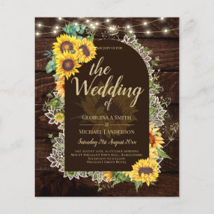 Prospectus 11,4 Cm X 14,2 Cm BUDGET Fleurs de soleil lumières dentelle mariage 