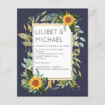 Budget Fleurs de soleil rustiques BOHO Mariage ver