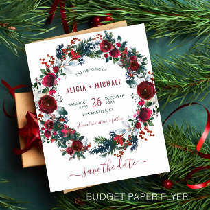 Prospectus 11,4 Cm X 14,2 Cm BUDGET floral hivernal mariage de Noël réservez la