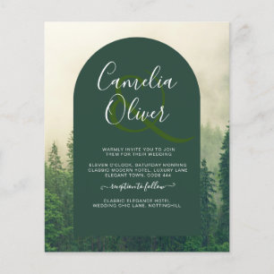 Prospectus 11,4 Cm X 14,2 Cm BUDGET Forêt verte Montagne Pins Mariage