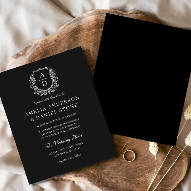Prospectus 11,4 Cm X 14,2 Cm Budget Formel Cimier Mariage Monogramme (Créateur téléchargé)