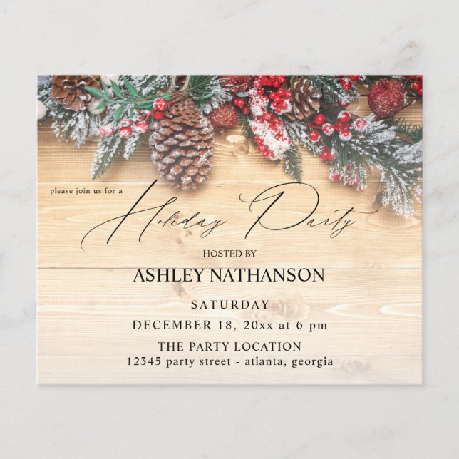 Prospectus 11,4 Cm X 14,2 Cm Budget Garland & Berries Rustic Holiday Party (Devant)