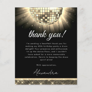Prospectus 11,4 Cm X 14,2 Cm Budget Gold 60e Anniversaire Disco Ball Card
