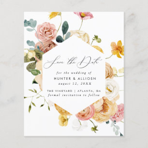 Prospectus 11,4 Cm X 14,2 Cm Budget Gold Frame Floral Enregistrer le prospectus